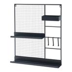 [en.casa] Wandrek Westre metaal 70x60x11 cm zwart, Huis en Inrichting, Woonaccessoires | Wandplanken en Boekenplanken, Verzenden