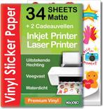 34 Matte Vinyl Stickervellen A4 – Hoogwaardig Stickerpapier, Ophalen of Verzenden, Nieuw, AgoDeo