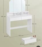 Stijlvolle Kaptafel met Laden en Opbergvakken – Drie-delige, Verzenden, Nieuw