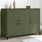 vidaXL Dressoir 100,5x39x72 cm staal olijfgroen, 100 tot 150 cm, Verzenden, Nieuw, Metaal
