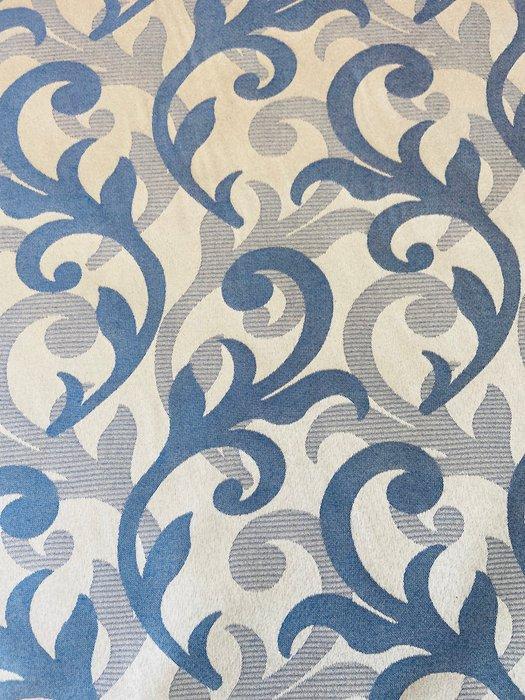Verfijde en prestigieuze Damaststof goud en blauw suikercard, Antiek en Kunst, Antiek | Kleden en Textiel