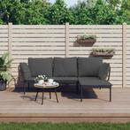 vidaXL 3-delige Loungeset met kussens poly rattan, 3 zitplaatsen, Nieuw, Loungeset, Verzenden