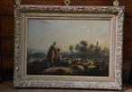 Charles-Amand-Patient Fouqué (XIX) - Landschap met herder en, Antiek en Kunst, Kunst | Schilderijen | Klassiek