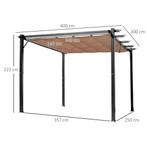 TRUUSK Pergola Paviljoen 3 X 4 M Met Verstelbaar Stoffen Dak, Verzenden, Nieuw