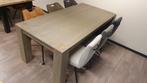 Olijfkleur eiken eettafel van 200x100cm, Huis en Inrichting, Ophalen, Nieuw, Industrieel