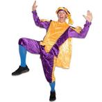 Pietenpak paars/geel met cape, Kleding | Dames, Carnavalskleding en Feestkleding, Ophalen of Verzenden, Nieuw