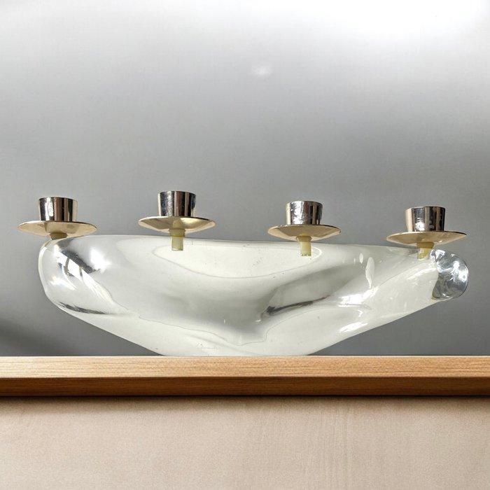 Schneider - Kaarsenhouder - Glas - Kandelaar kristal, Antiek en Kunst, Curiosa en Brocante