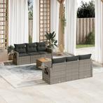 vidaXL 7-delige Loungeset met kussens poly rattan grijs, Verzenden, Nieuw, Rotan, Loungeset