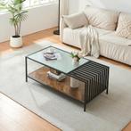 Salontafel Pärghos zwart en donker eikenkleurig [en.casa], Huis en Inrichting, Tafels | Salontafels, Verzenden, Nieuw