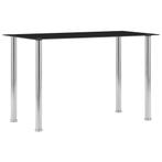 Eettafel Glas Zwart - 120cm | Retourdeal! | 35% Korting, 100 tot 150 cm, Nieuw, Vier personen, Rechthoekig