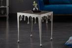 Extravagante salontafel LIQUID LINE L 46 cm zilver, Ophalen of Verzenden, Nieuw
