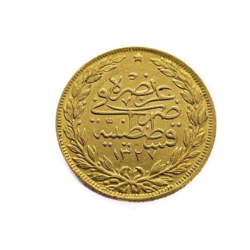 Ottomaanse Rijk, Turkije. Mehmed V. 100 Kurush AH 1327/4 =, Postzegels en Munten, Edelmetalen en Baren