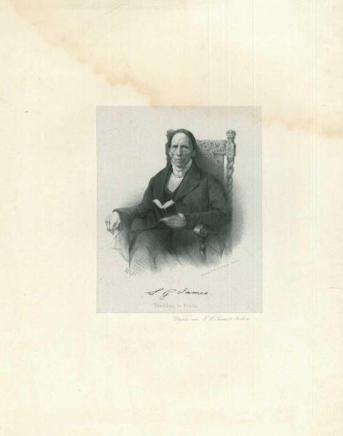 Portrait of Louis Gabriel James, Antiek en Kunst, Kunst | Etsen en Gravures