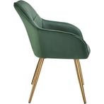 Eetkamerstoel Marilyn, fluweellook, gecapitonneerd - donkerg, Huis en Inrichting, Stoelen, Verzenden, Nieuw