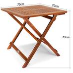 Inklapbare bijzettafel geolied acacia hardhout 70x70cm, Verzenden, Nieuw