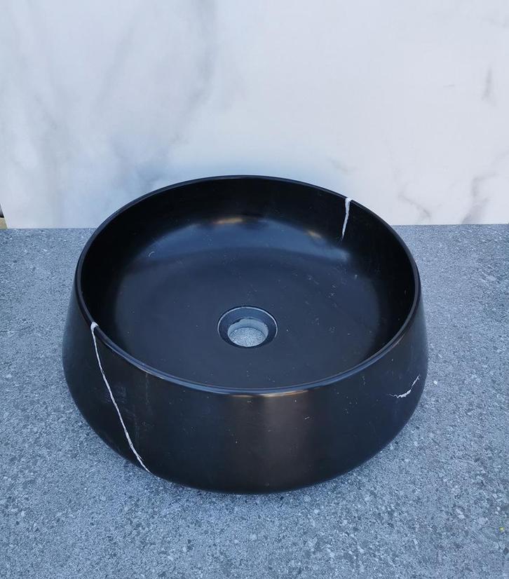 Sani Royal Waskom Marmer Black Emperador, Doe-het-zelf en Verbouw, Sanitair