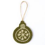 Hanger Vilt - Kerstbal Geborduurd Motief - Mistletoe - 8cm -, Diversen, Ophalen of Verzenden, Nieuw