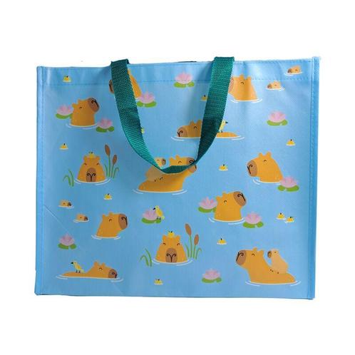 Boodschappentas/Shopper - Capybara Zwemmen Bloemen - Duurzaa, Sieraden, Tassen en Uiterlijk, Tassen | Schoudertassen, Nieuw, Ophalen of Verzenden