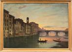 Italian school (XIX) - Florence, view of the Lungarno near