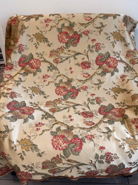 Giardino Tessile: Zijde lampasso met geweven bloemmotief -, Antiek en Kunst, Antiek | Kleden en Textiel