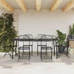 vidaXL 7-delige Tuinset metaalgaas antracietkleurig, Overige materialen, Verzenden, 6 zitplaatsen, Nieuw