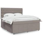 vidaXL Boxspring met matras stof taupe 180x200 cm, Eenpersoons, Verzenden, Nieuw, 80 cm