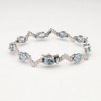 Armband - 18 karaat Witgoud - 6.30ct. tw. Aquamarijn, Sieraden, Tassen en Uiterlijk, Nieuw