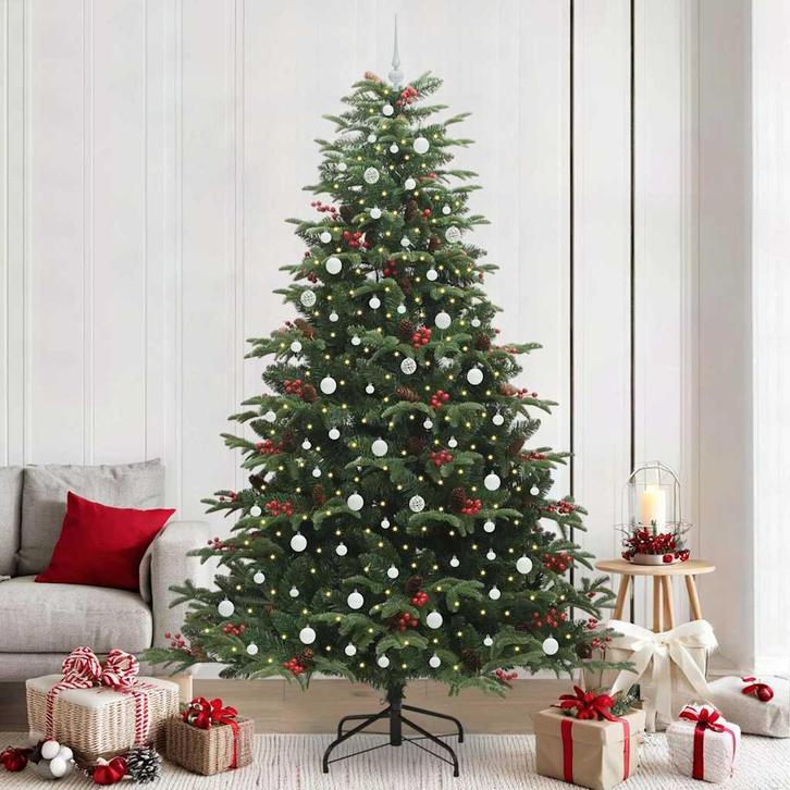 vidaXL Kunstkerstboom Groen 240 cm PVC en Metaal en Plastic, Diversen, Kerst, Nieuw, Verzenden