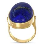 Ring - 18 karaat Geel goud - 14.00ct. tw. Lapis lazuli, Sieraden, Tassen en Uiterlijk, Ringen, Nieuw