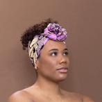 Afrikaanse Paarse grote bloem hoofddoek - headwrap, Kleding | Dames, Hoeden en Petten, Ophalen of Verzenden, Nieuw