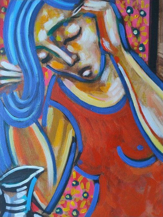 Piotr Sujka (XXI) - Anna wieczorem, Antiek en Kunst, Kunst | Schilderijen | Klassiek