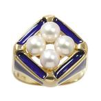 Mikimoto - Ring - 18 karaat Geel goud, Nieuw