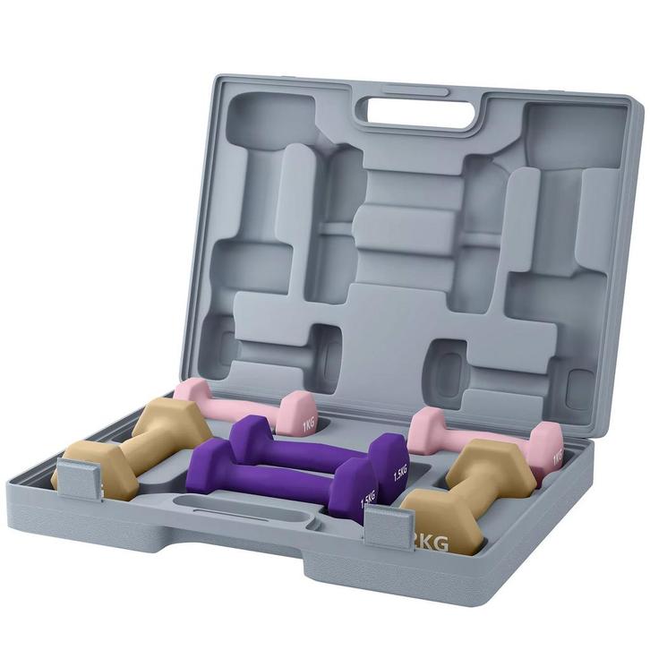 TRUUSK 6-delige Halterset van Staal - Met Gewichten 1kg, 1,5, Sport en Fitness, Fitnessmaterialen, Nieuw, Verzenden