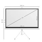 TRUUSK Beamer Scherm met Statief - 186 x 105 cm - 84 inch -, Doe-het-zelf en Verbouw, Verzenden, Nieuw