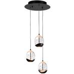 High light | Hanglamp | Zwart | Clear Egg | 3 lichts | Ø25cm, Huis en Inrichting, Nieuw, Ophalen of Verzenden, Glas, 75 cm of meer