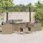 vidaXL 6-delige Loungeset met kussens poly rattan beige, Tuin en Terras, Tuinsets en Loungesets, Verzenden, Nieuw, Rotan, Loungeset