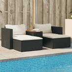 vidaXL 5-delige Loungeset met kussens poly rattan acacia, Tuin en Terras, Tuinsets en Loungesets, Verzenden, Nieuw, Rotan, Loungeset