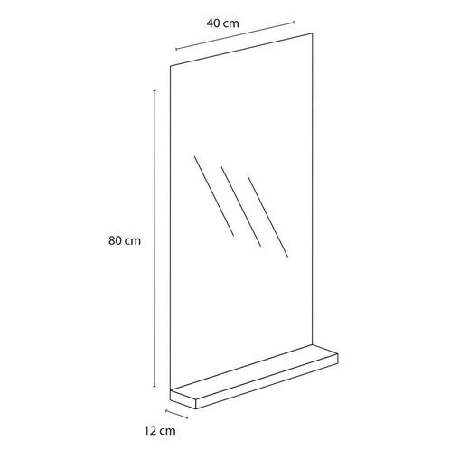 Badkamerspiegel Differnz Tight 80x40 cm met Planchet Wit, Doe-het-zelf en Verbouw, Sanitair, Ophalen of Verzenden