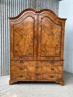 Kabinet - Eik, Wortelnotenhout - Zachte glans was finish, Antiek en Kunst