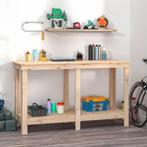 vidaXL Werkbank 140x50x80 cm massief grenenhout, Doe-het-zelf en Verbouw, Werkbanken, Verzenden, Nieuw