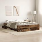 vidaXL Bed Frame met Lades Oud hout Bewerkt hout 160 x 200, Huis en Inrichting, Slaapkamer | Bedden, Verzenden, Nieuw, Bruin, Hout