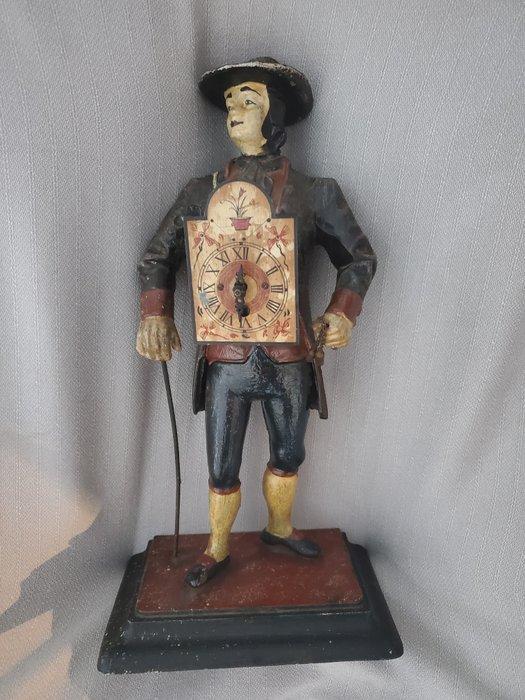 Klokkenmannetje tafelklok - Metaal - 1950-1960 - Duits, Antiek en Kunst, Antiek | Klokken