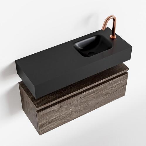 MONDIAZ ANDOR 80cm toiletmeubel dark brown. LEX 80cm, Doe-het-zelf en Verbouw, Sanitair, Bad, Nieuw, Ophalen of Verzenden