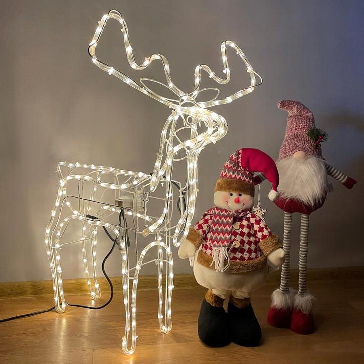 3D LED rendier - Met bewegende kop - Warm wit - IP44, Diversen, Kerst, Ophalen of Verzenden
