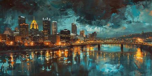 Shayer - City of Reflections - XXL, Antiek en Kunst, Kunst | Schilderijen | Modern