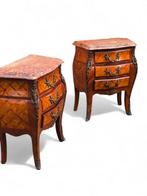 Nachtkastje (2) - Hout, Brons, Marmer