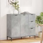 vidaXL Dressoir met lade Beton Grijs 89,5 x 33 x 82 cm, Huis en Inrichting, Verzenden, Nieuw, Overige houtsoorten, Minder dan 50 cm