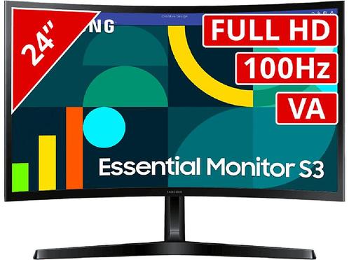 Samsung - Full HD  Monitor - 24 inch, Computers en Software, Monitoren, VA, Curved, 3 tot 5 ms, Nieuw, HDMI, Full HD, 61 t/m 100 Hz