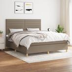 vidaXL Boxspring met matras stof taupe 160x200 cm, Verzenden, 200 cm, Stof, 160 cm