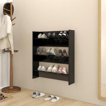 vidaXL Wandschoenenkast 80x18x90 cm bewerkt hout zwart beschikbaar voor biedingen
